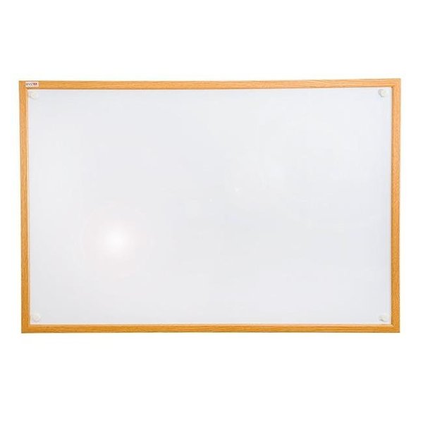 Floortex Usa Floortex USA FCVLM2418W 24 x 18 in. Viztex Lacquered Steel Magnetic Dry Erase Boards with an Oak Effect Surround - White FCVLM2418W